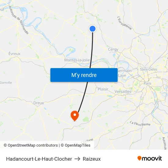 Hadancourt-Le-Haut-Clocher to Raizeux map
