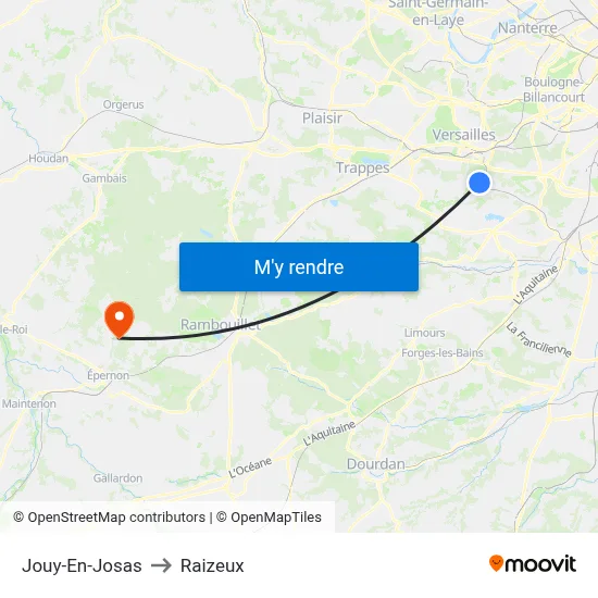 Jouy-En-Josas to Raizeux map