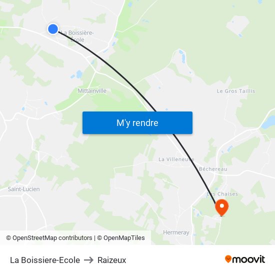 La Boissiere-Ecole to Raizeux map
