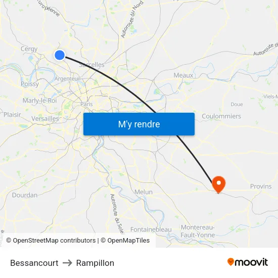 Bessancourt to Rampillon map