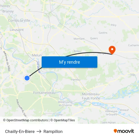 Chailly-En-Biere to Rampillon map