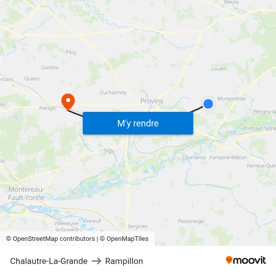 Chalautre-La-Grande to Rampillon map