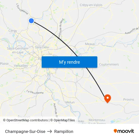 Champagne-Sur-Oise to Rampillon map
