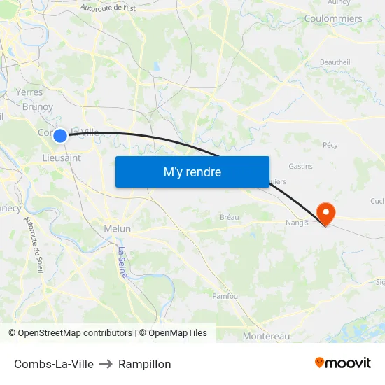 Combs-La-Ville to Rampillon map