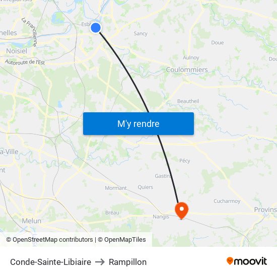 Conde-Sainte-Libiaire to Rampillon map