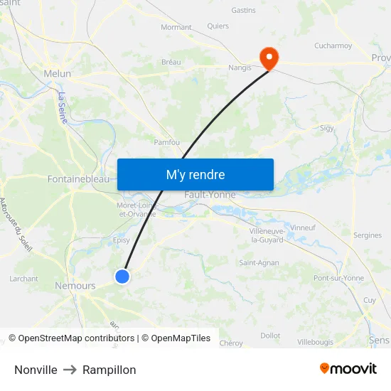 Nonville to Rampillon map