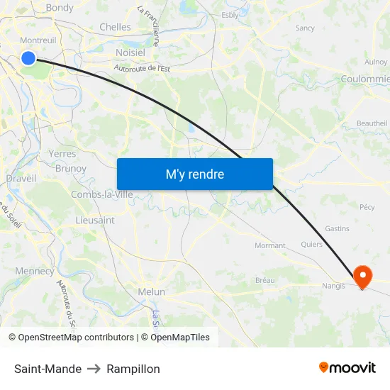 Saint-Mande to Rampillon map