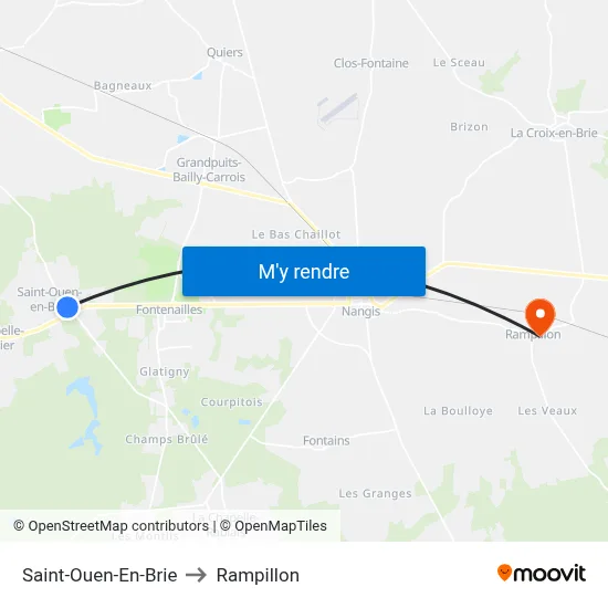 Saint-Ouen-En-Brie to Rampillon map