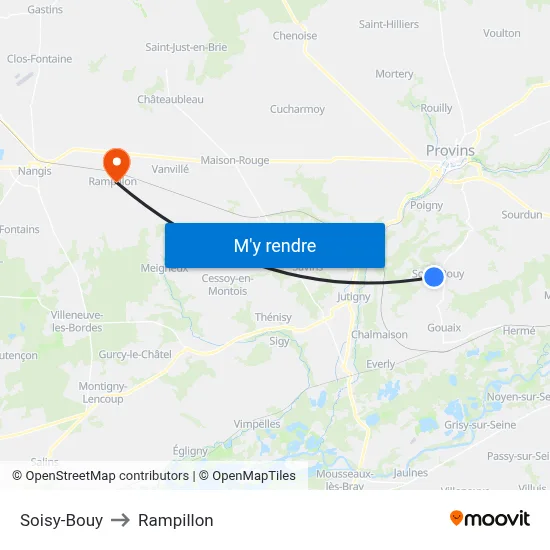 Soisy-Bouy to Rampillon map