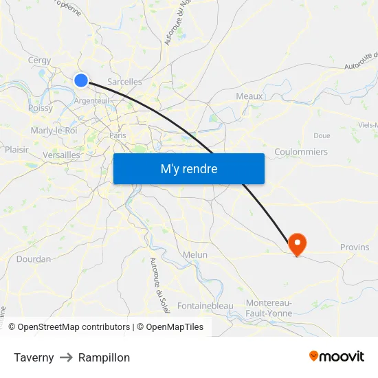 Taverny to Rampillon map