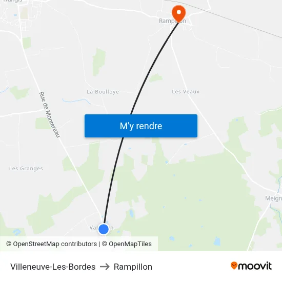 Villeneuve-Les-Bordes to Rampillon map