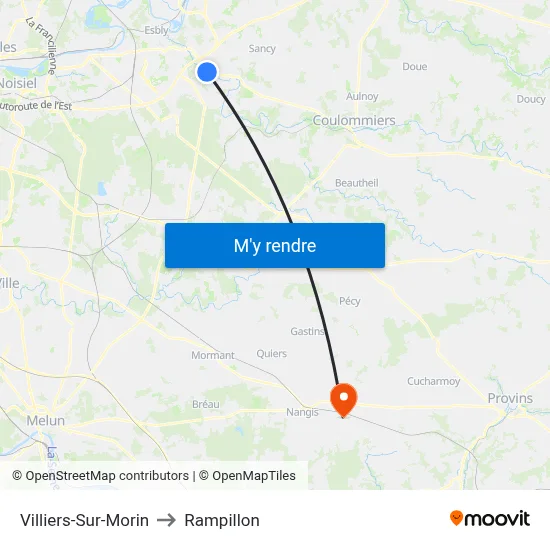 Villiers-Sur-Morin to Rampillon map