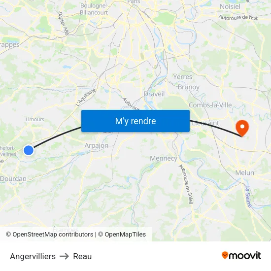 Angervilliers to Reau map