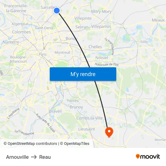 Arnouville to Reau map