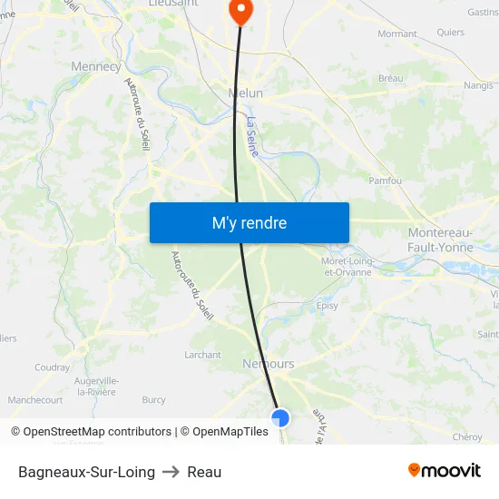 Bagneaux-Sur-Loing to Reau map