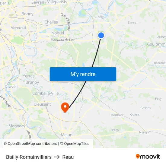Bailly-Romainvilliers to Reau map