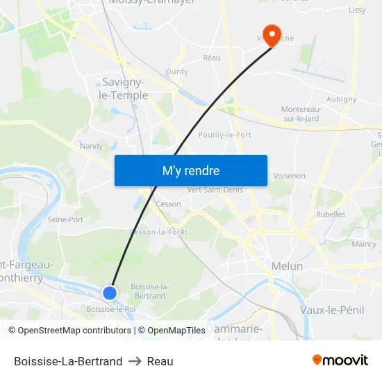 Boissise-La-Bertrand to Reau map
