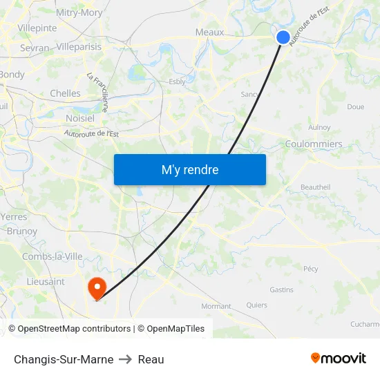 Changis-Sur-Marne to Reau map