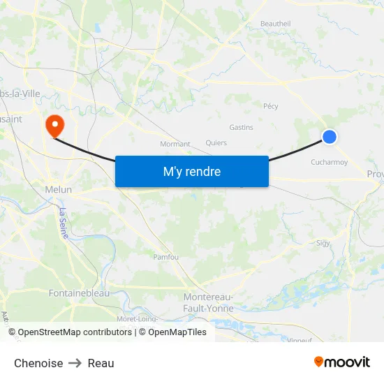 Chenoise to Reau map