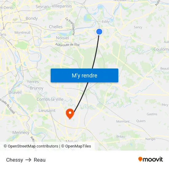 Chessy to Reau map