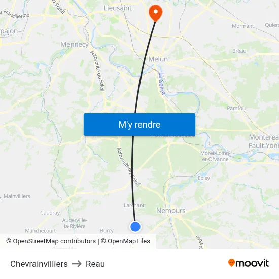 Chevrainvilliers to Reau map