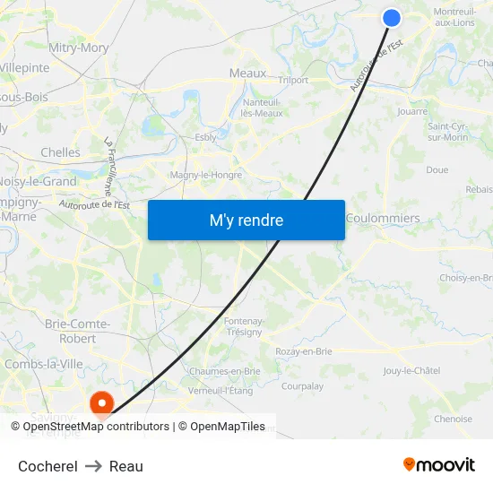 Cocherel to Reau map