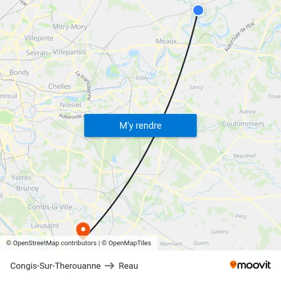 Congis-Sur-Therouanne to Reau map