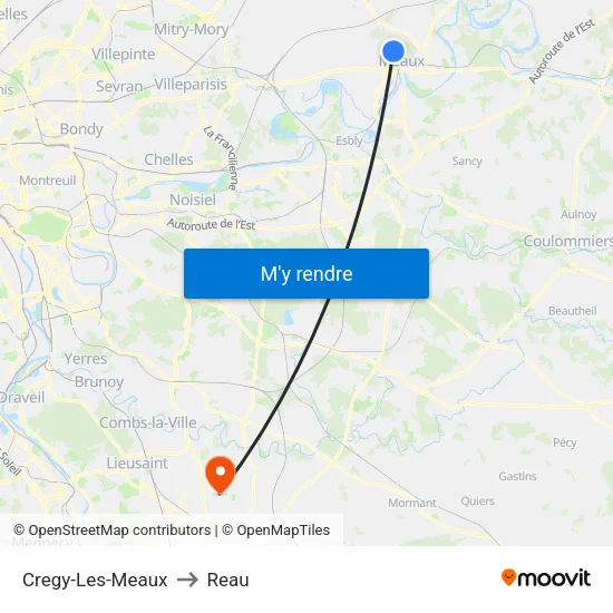 Cregy-Les-Meaux to Reau map