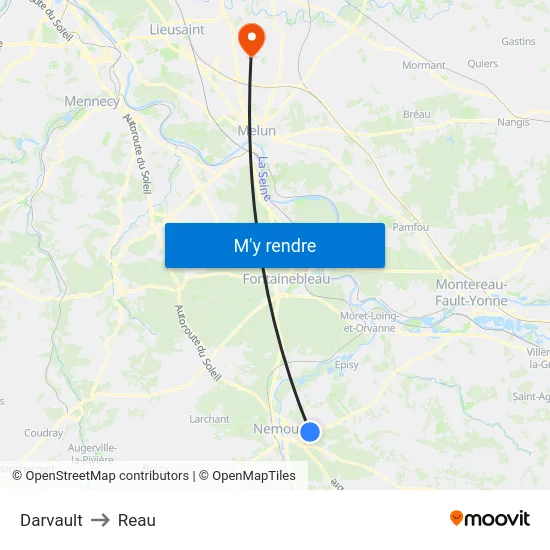 Darvault to Reau map