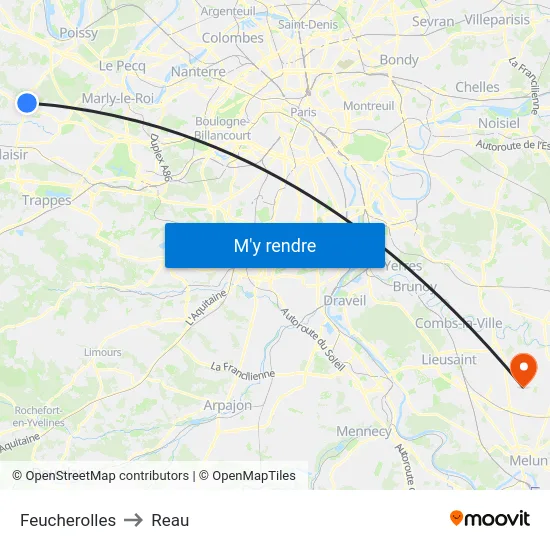 Feucherolles to Reau map