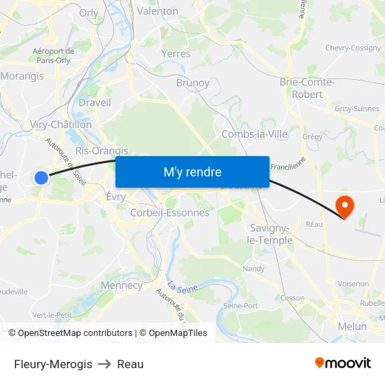 Fleury-Merogis to Reau map