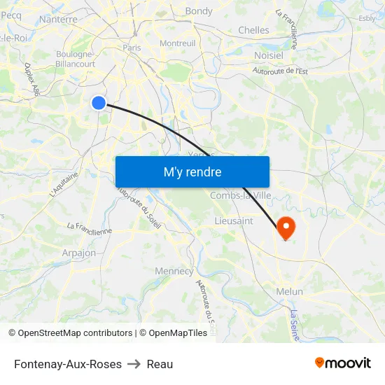 Fontenay-Aux-Roses to Reau map