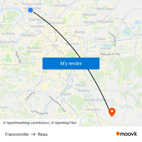 Franconville to Reau map