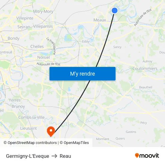 Germigny-L'Eveque to Reau map