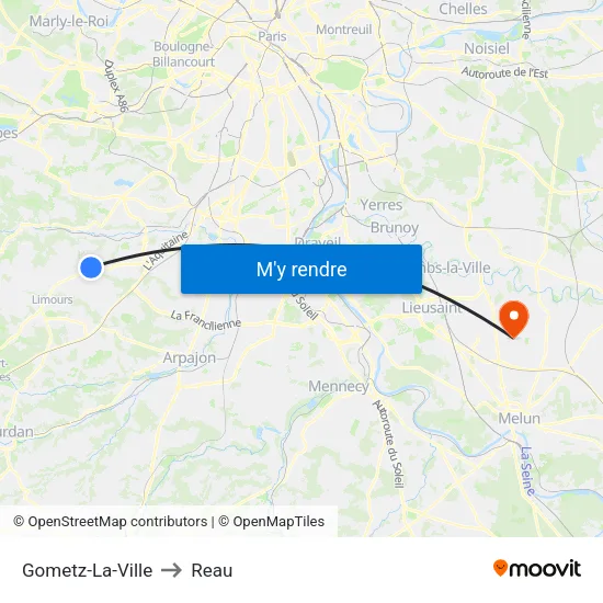 Gometz-La-Ville to Reau map