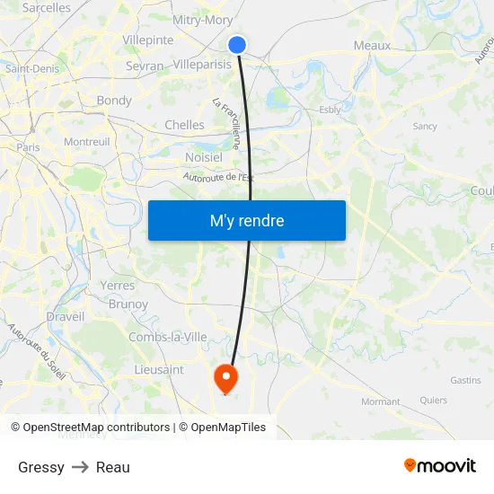 Gressy to Reau map