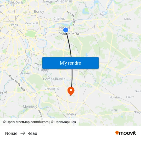 Noisiel to Reau map