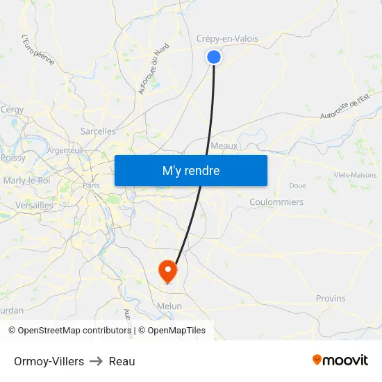 Ormoy-Villers to Reau map