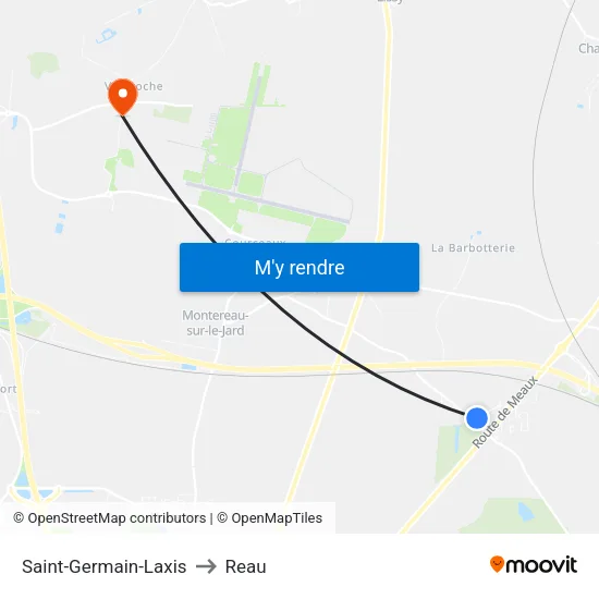 Saint-Germain-Laxis to Reau map