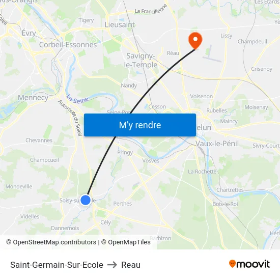 Saint-Germain-Sur-Ecole to Reau map