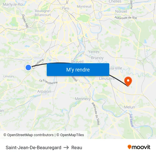 Saint-Jean-De-Beauregard to Reau map
