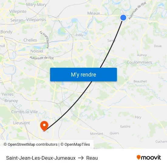 Saint-Jean-Les-Deux-Jumeaux to Reau map