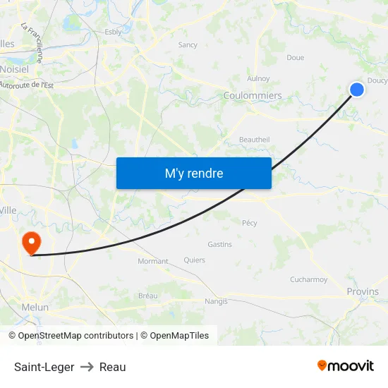 Saint-Leger to Reau map