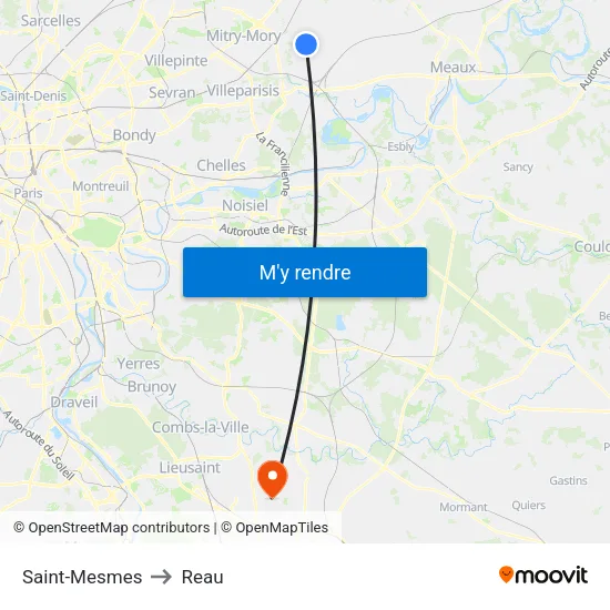 Saint-Mesmes to Reau map