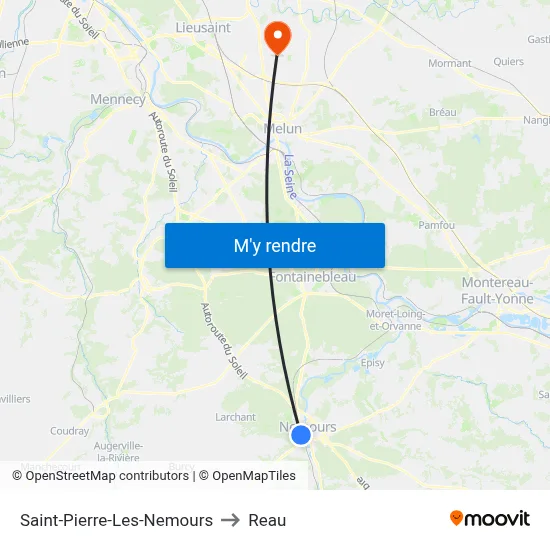 Saint-Pierre-Les-Nemours to Reau map