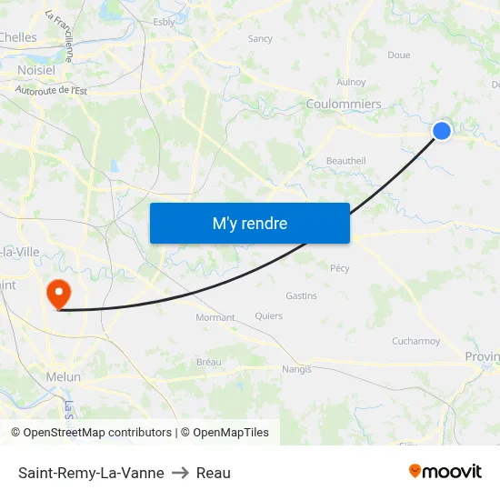 Saint-Remy-La-Vanne to Reau map