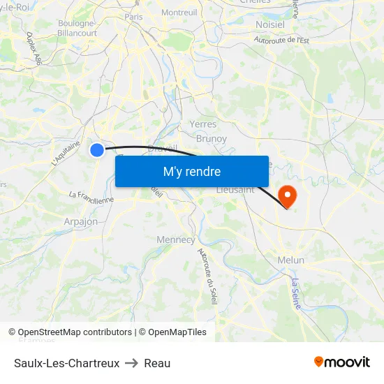 Saulx-Les-Chartreux to Reau map
