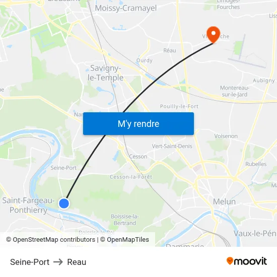 Seine-Port to Reau map