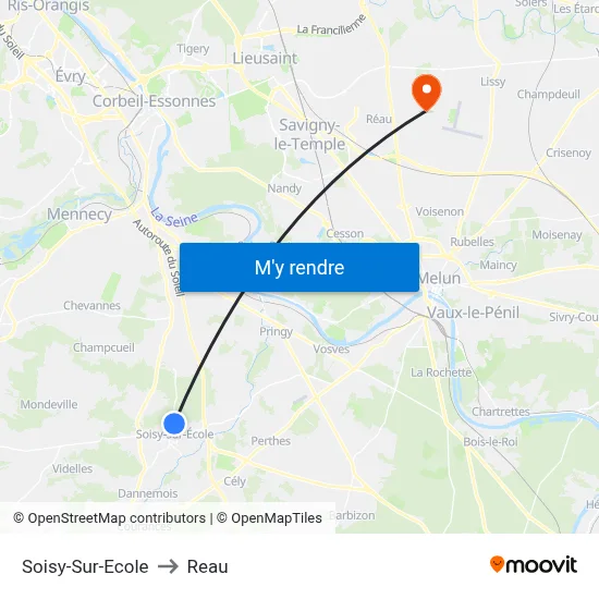 Soisy-Sur-Ecole to Reau map