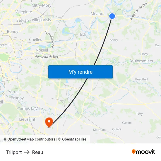 Trilport to Reau map